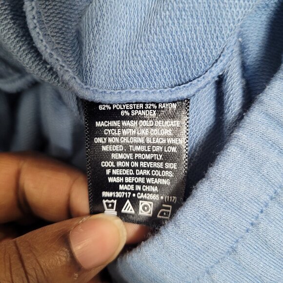 Joe’s Jeans Blue Hoodie Sweatshirt Women’s Size Small Pullover Kangaroo Pocket - Picture 7 of 7